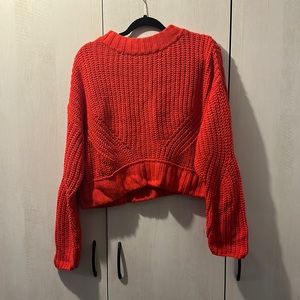 Moon and Madison red chunky knit sweater